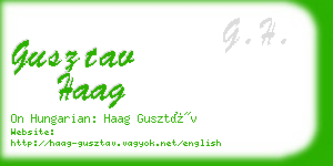 gusztav haag business card